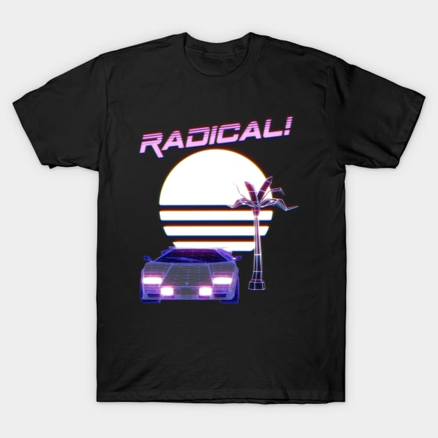 Totally Radical Synthwave Shirt T-Shirt by spiralrewind